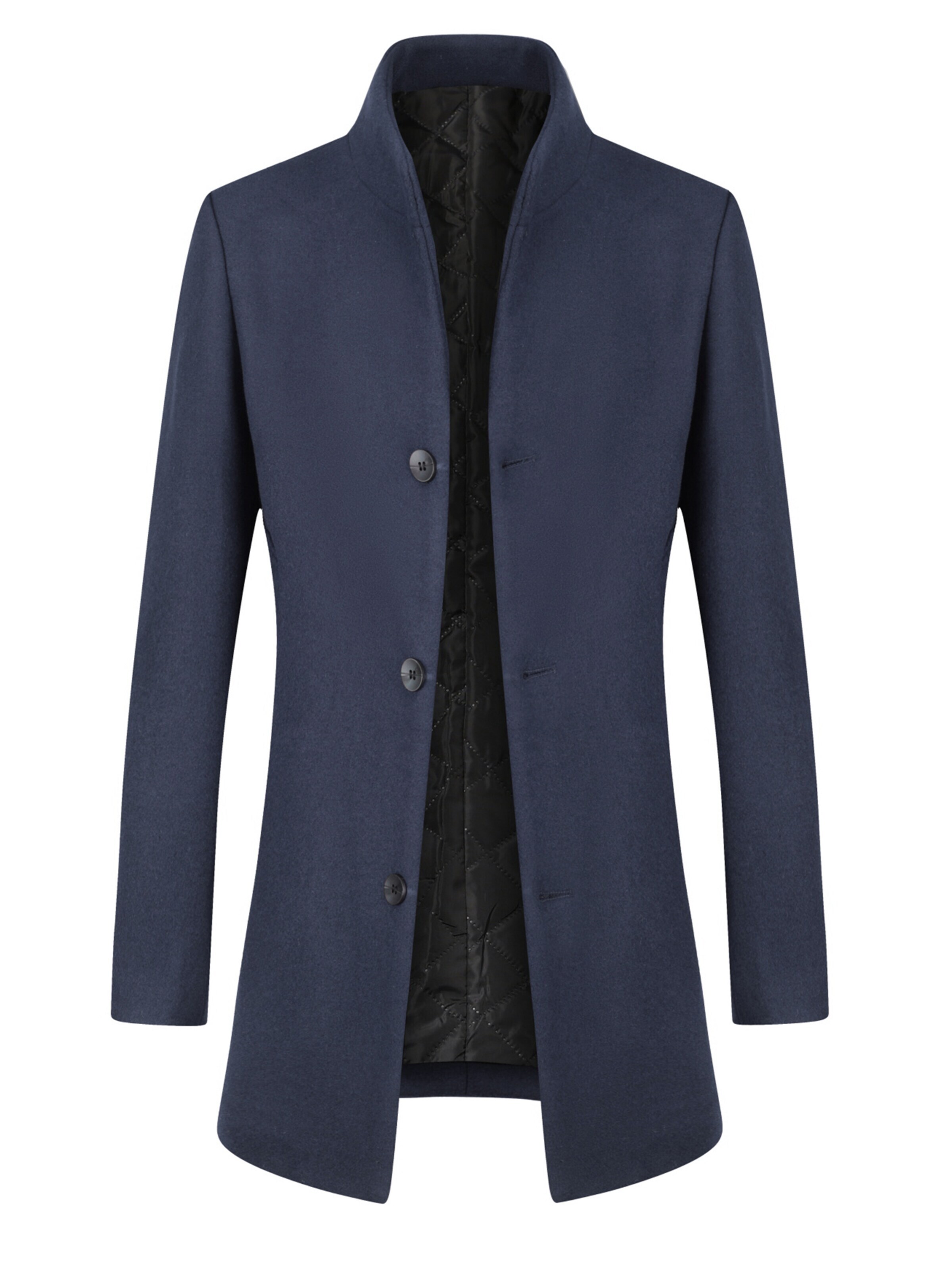 ALLTHEMEN Winter Coat 'Mantelruhe' in Blue: front