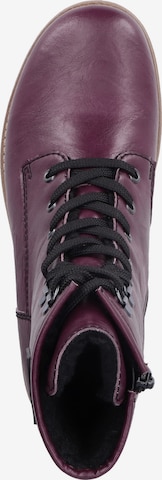 Rieker Lace-Up Ankle Boots in Purple