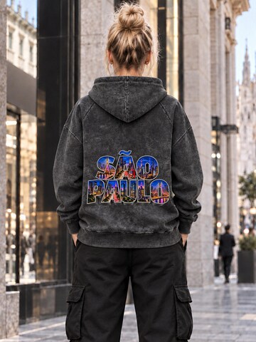 LUNØIR StudioSweater majica 'São Paulo City Lights – Neon' - crna boja