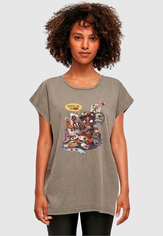 ABSOLUTE CULT T-Shirt 'Deadpool - Merchandise Royalties' in Grün: Vorderseite