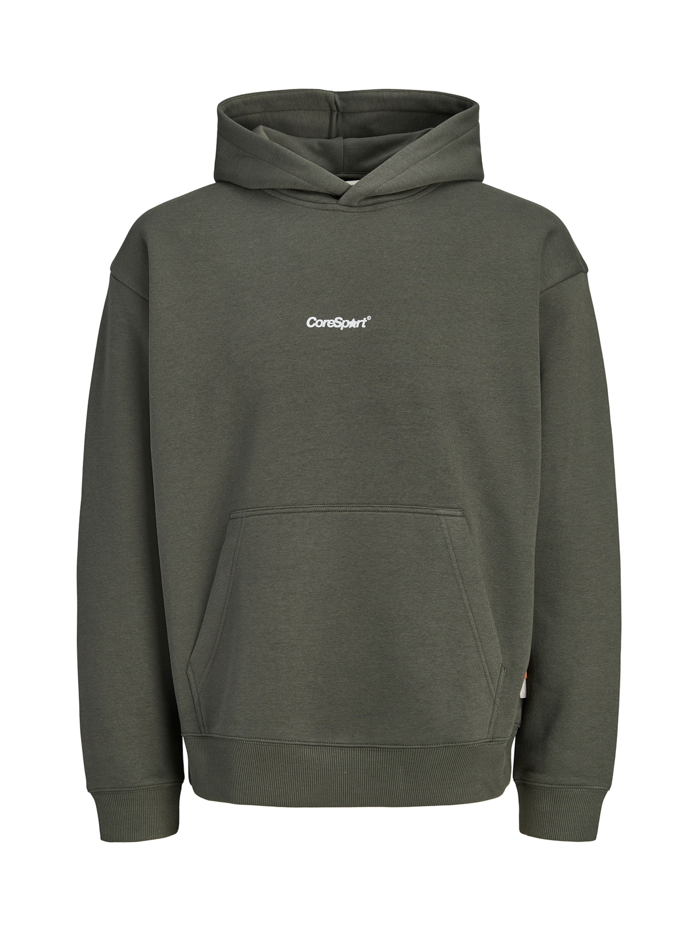 JACK & JONES Sweatshirt 'JCOTRACE' in XS in de kleur Olijfgroen / Wit, Productweergave