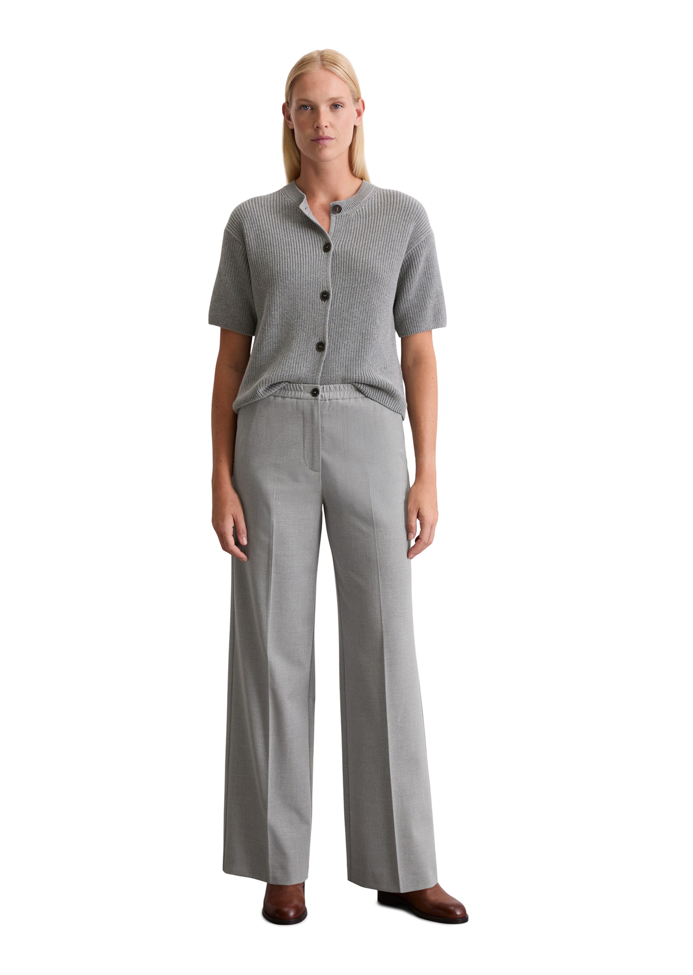 Marc O'Polo Loose fit Pleat-Front Pants in Grey