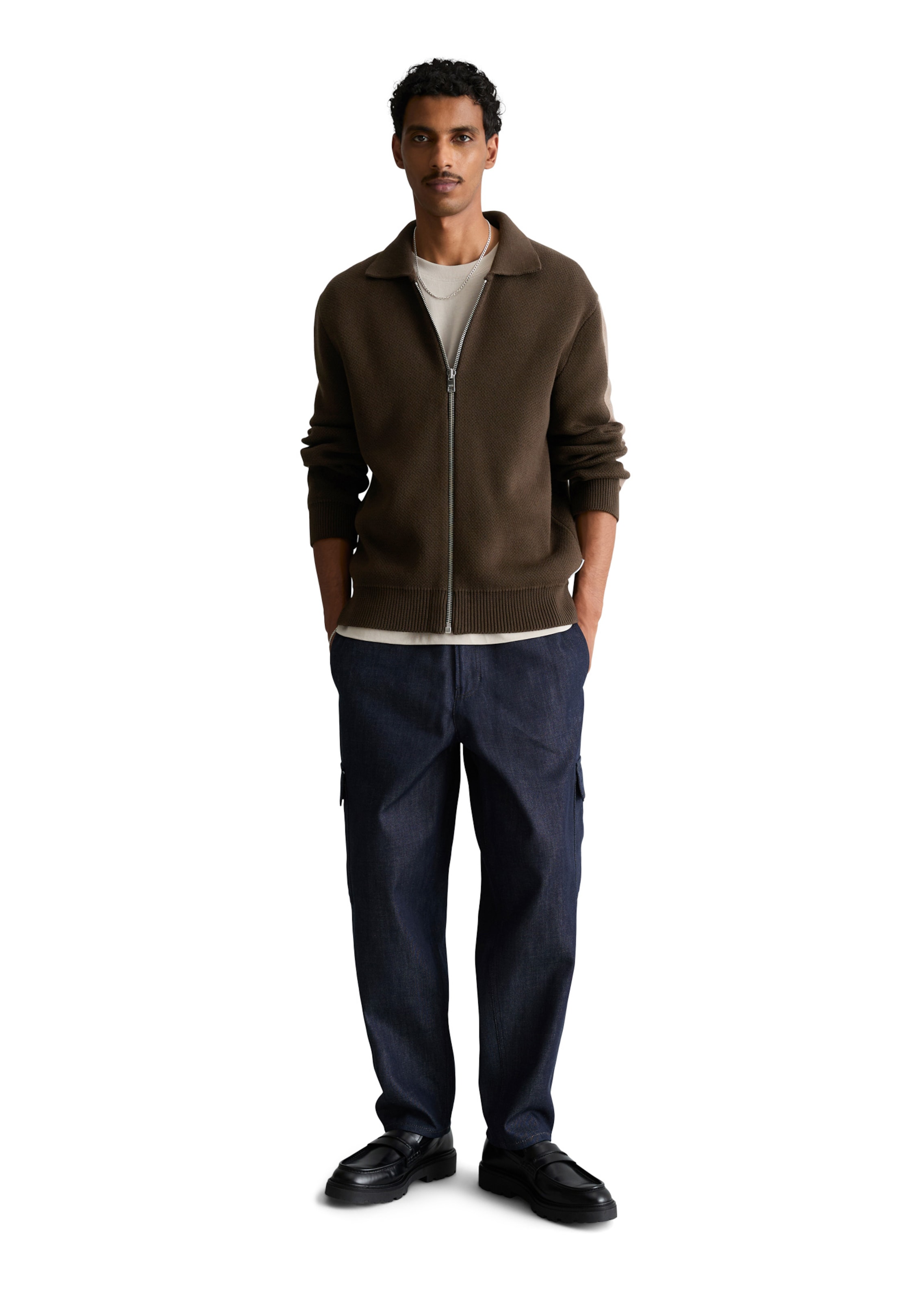 Marc O'Polo DENIM Gebreid vest in Bruin