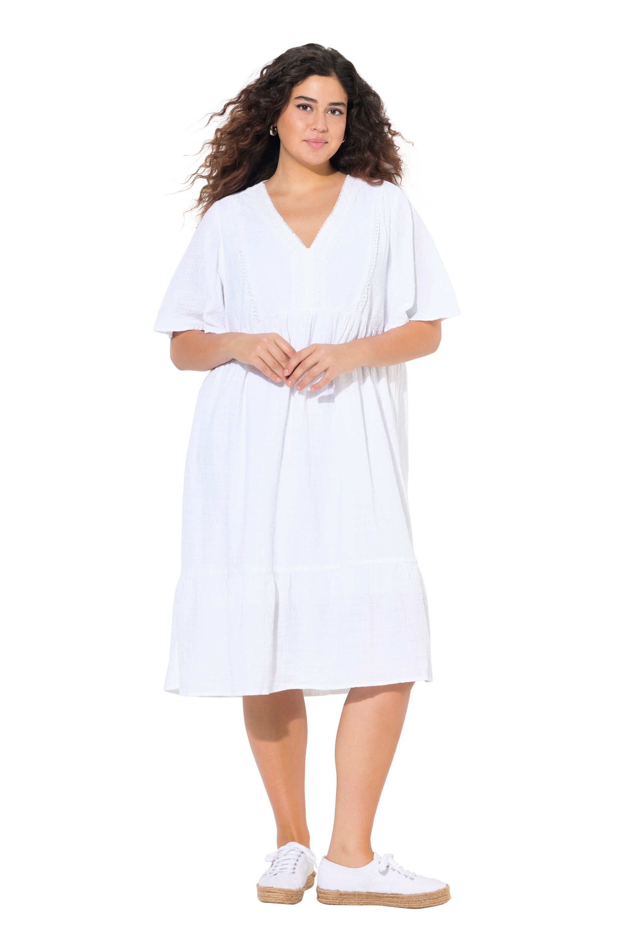 Ulla Popken Jurk in Wit: voorkant