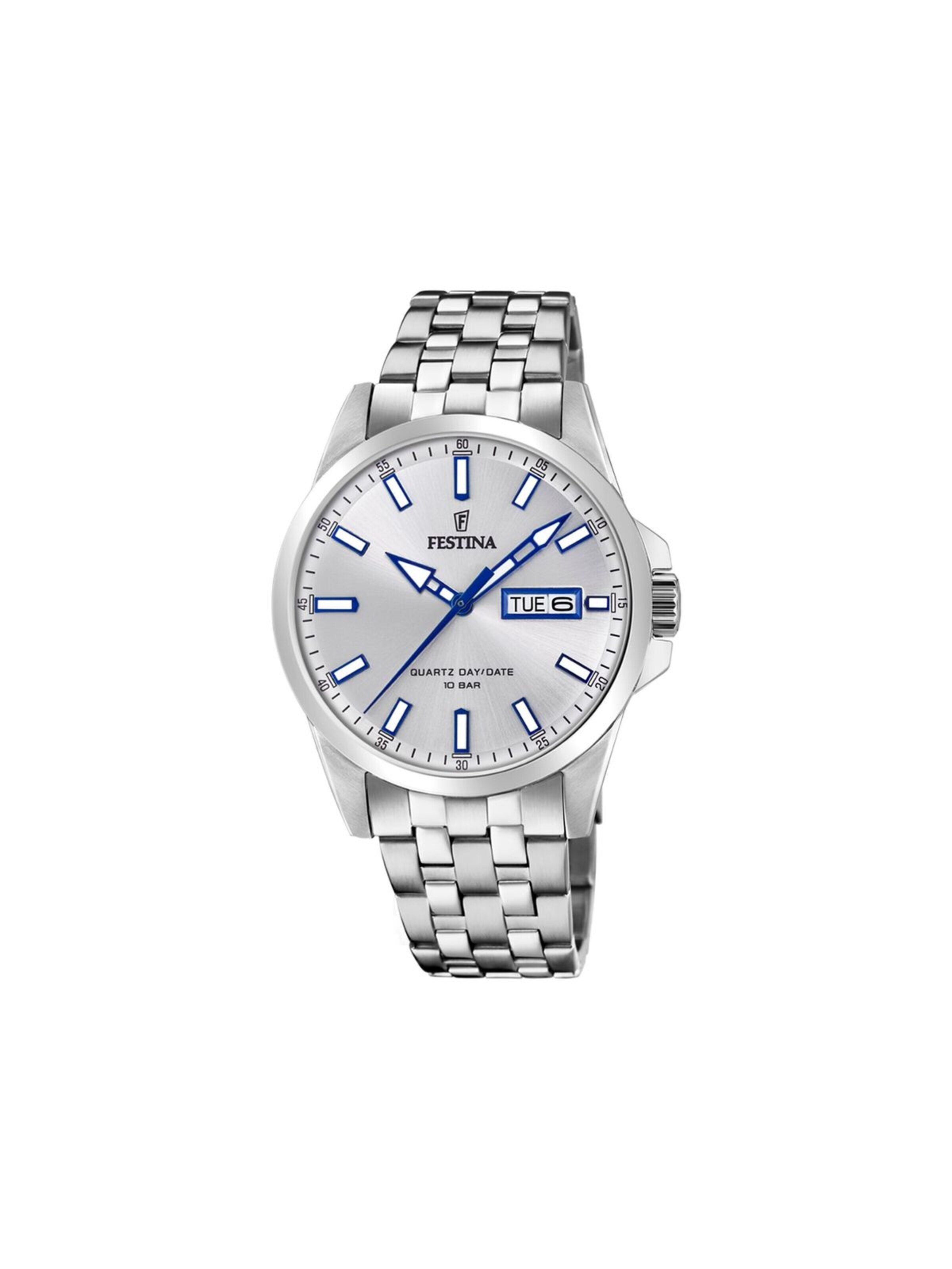 Montre à affichage analogique FESTINA en argent : devant