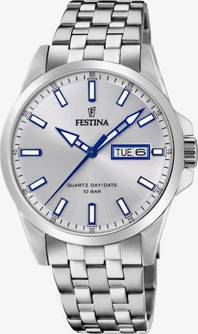 Montre à affichage analogique FESTINA en argent : devant