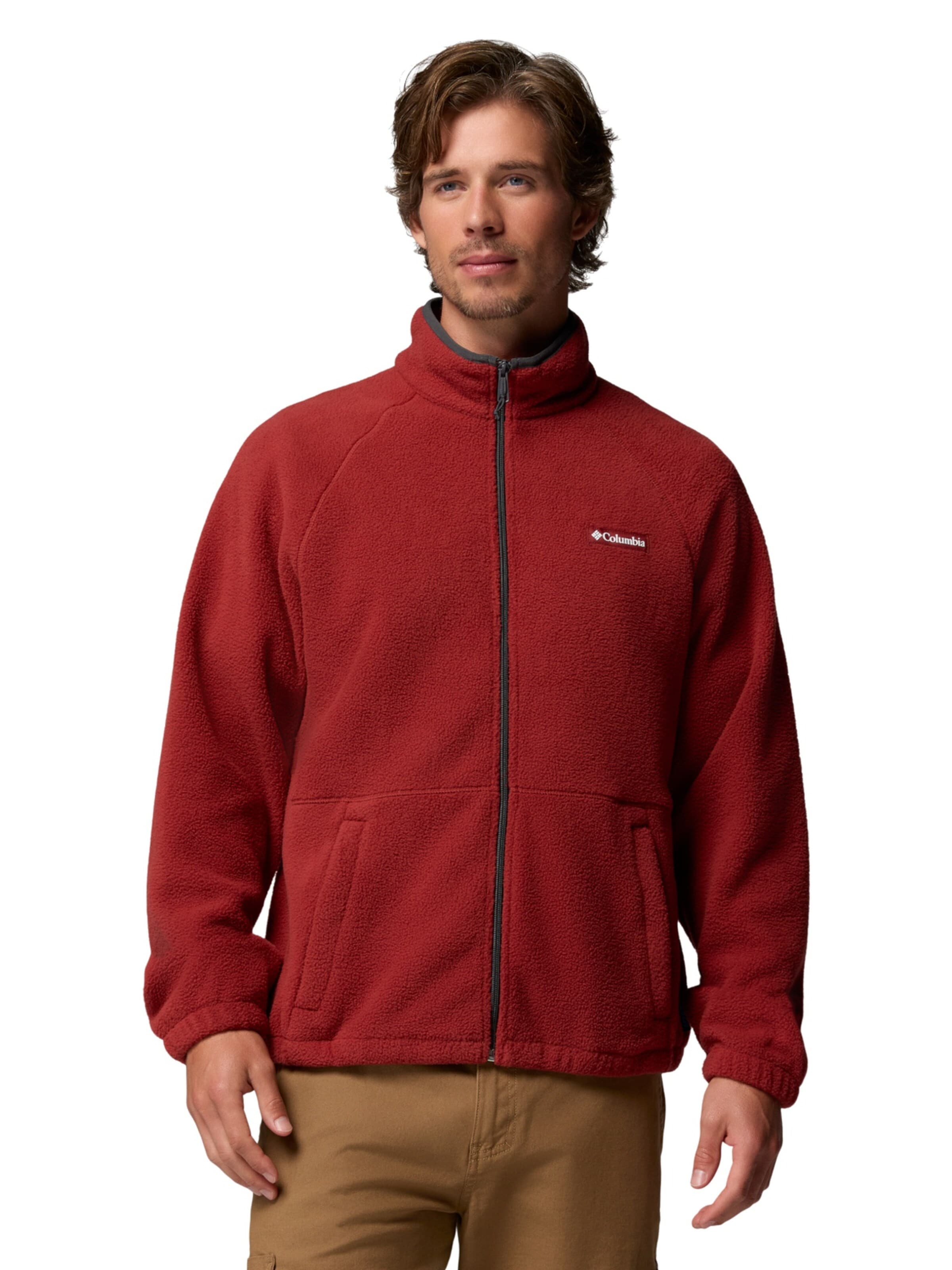 COLUMBIA Fleece jas 'Columbia Timber Crest Full Zip Fleece' in Rood: voorkant