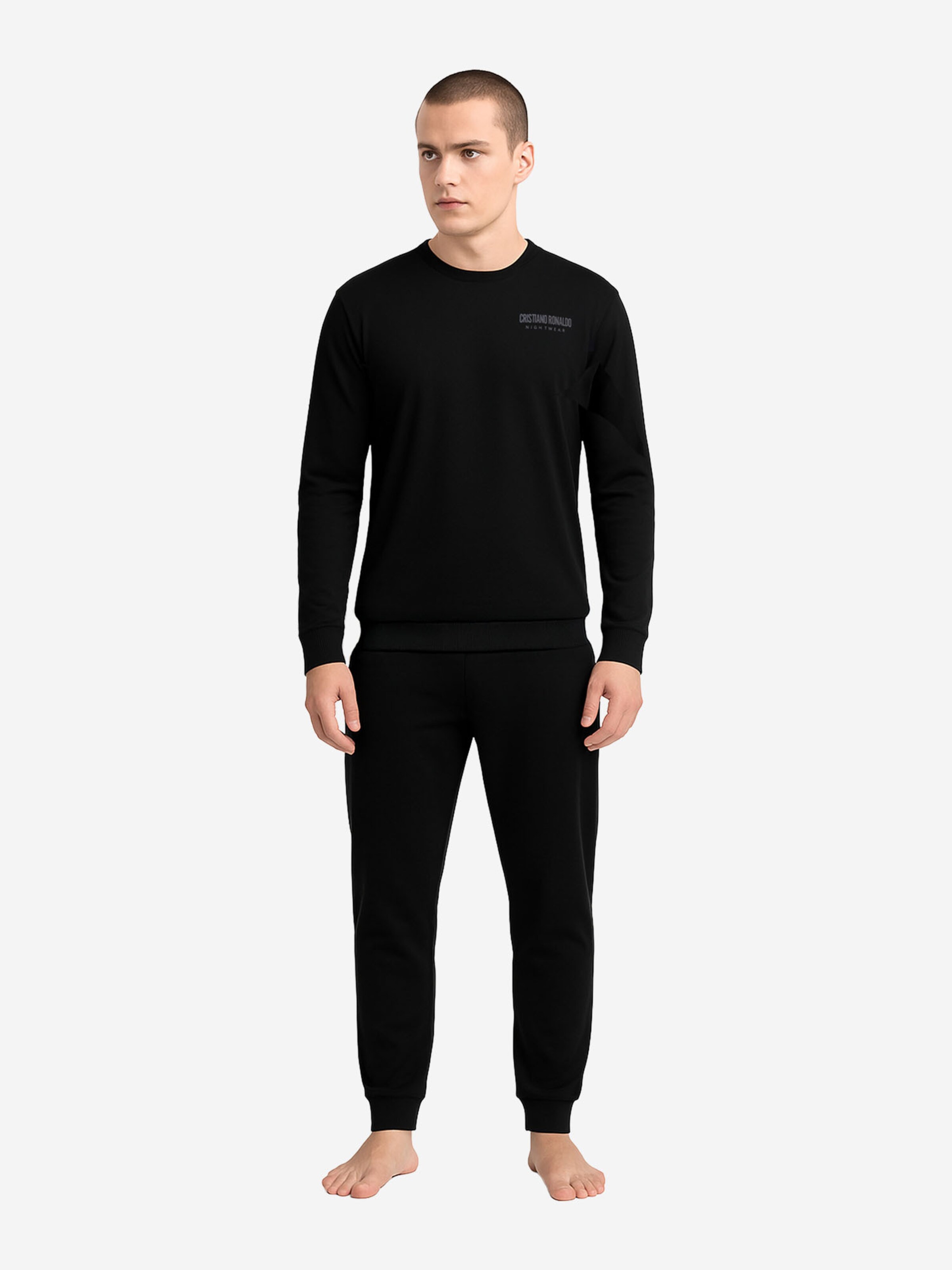Pyjama long ' Nightwear ' CR7 - Cristiano Ronaldo en noir : devant