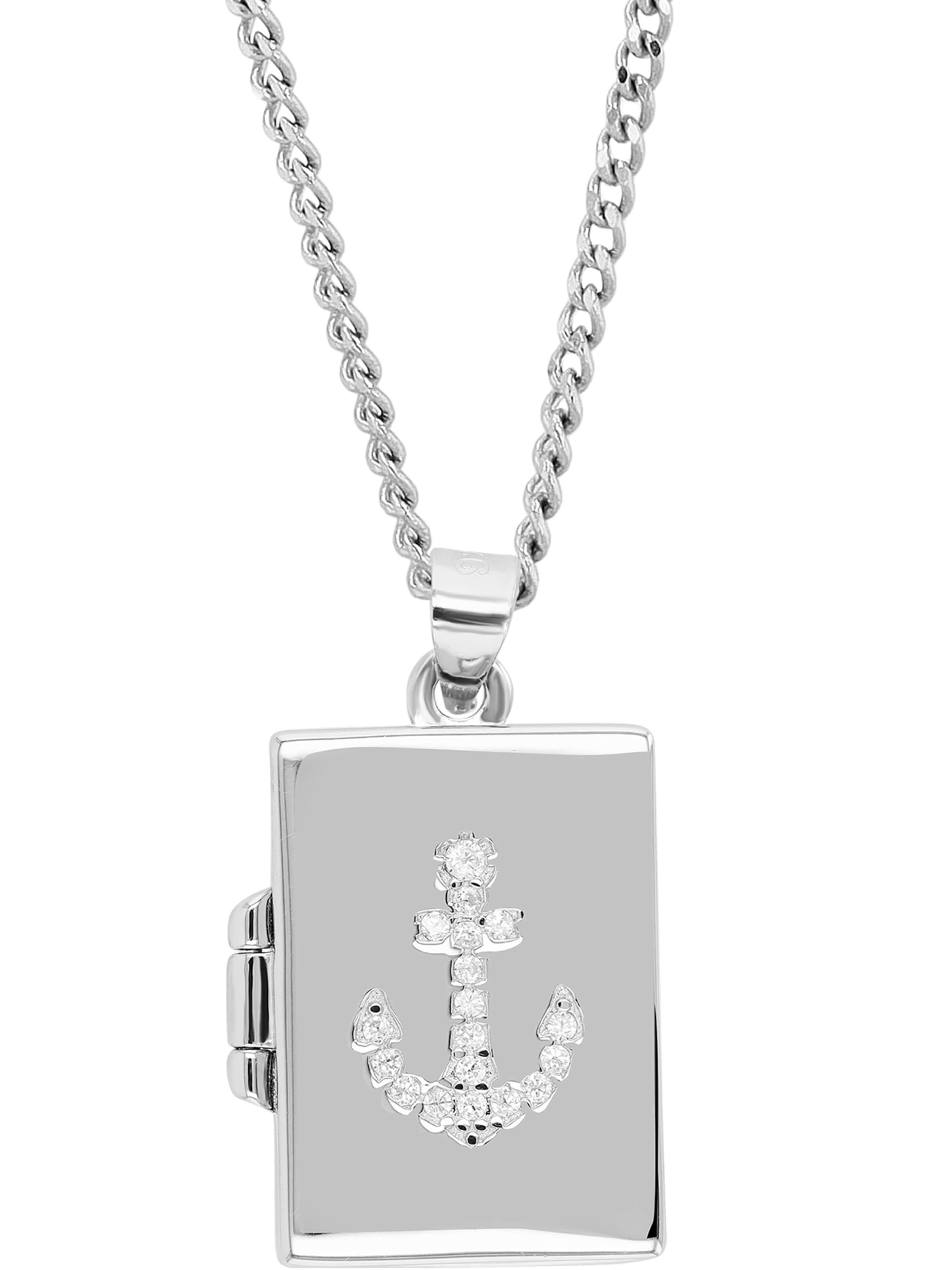 Akzent Pendant '"Toja" aus 925 Sterlingsilber, rhodiniert, langlebig' in Silver: front