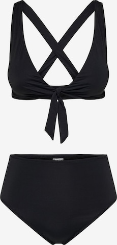 ONLY Triangle Bikini in Black: front