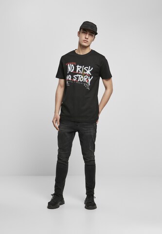 Mister Tee Shirt 'No Risk No Story' in Schwarz