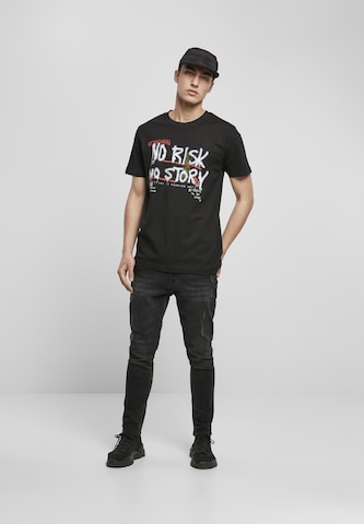 Mister Tee Shirt 'No Risk No Story' in Zwart