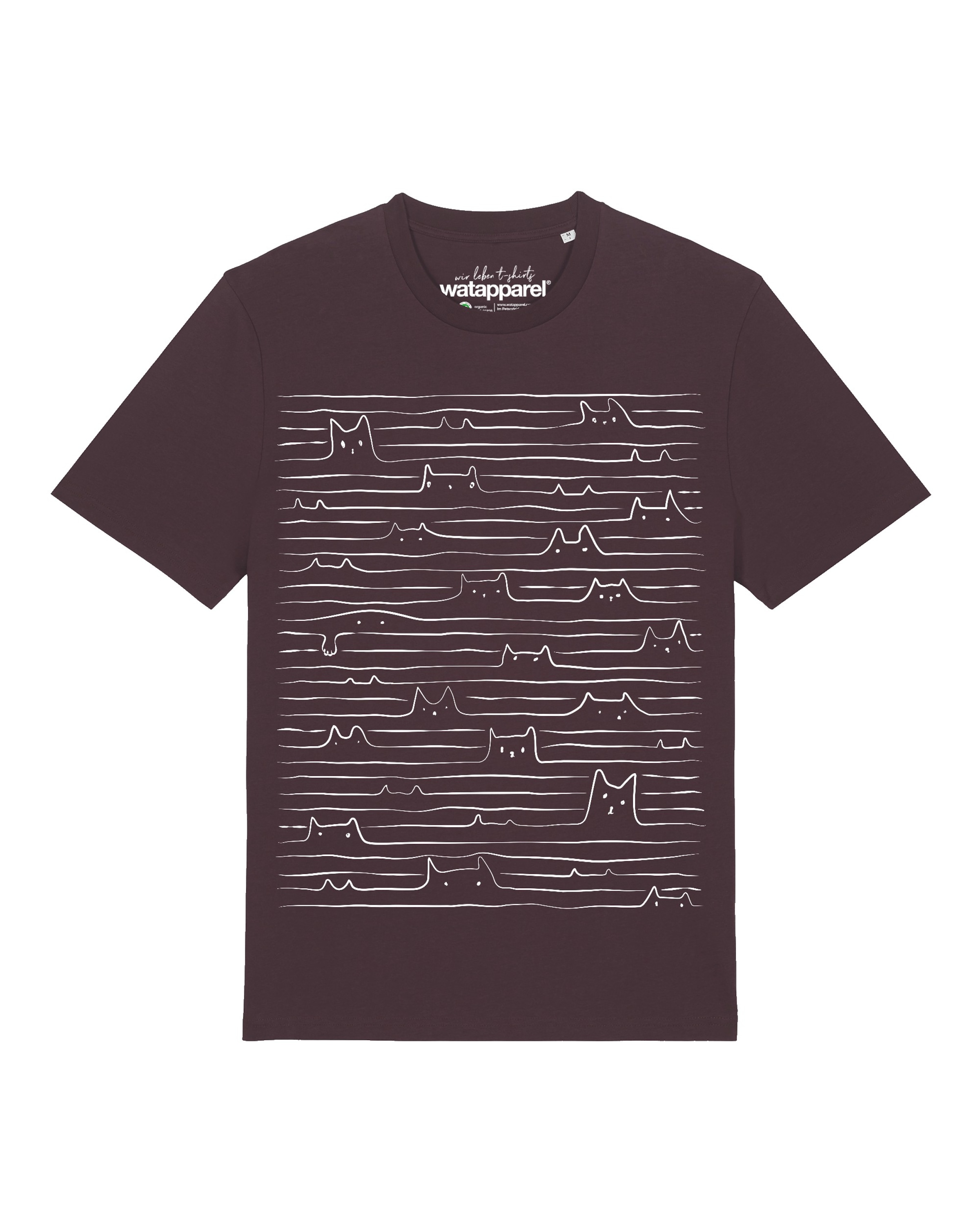 Watapparel Shirt 'Doodle Cats' in Rood: voorkant
