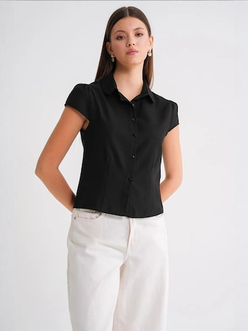 MixRay Bluse in Schwarz