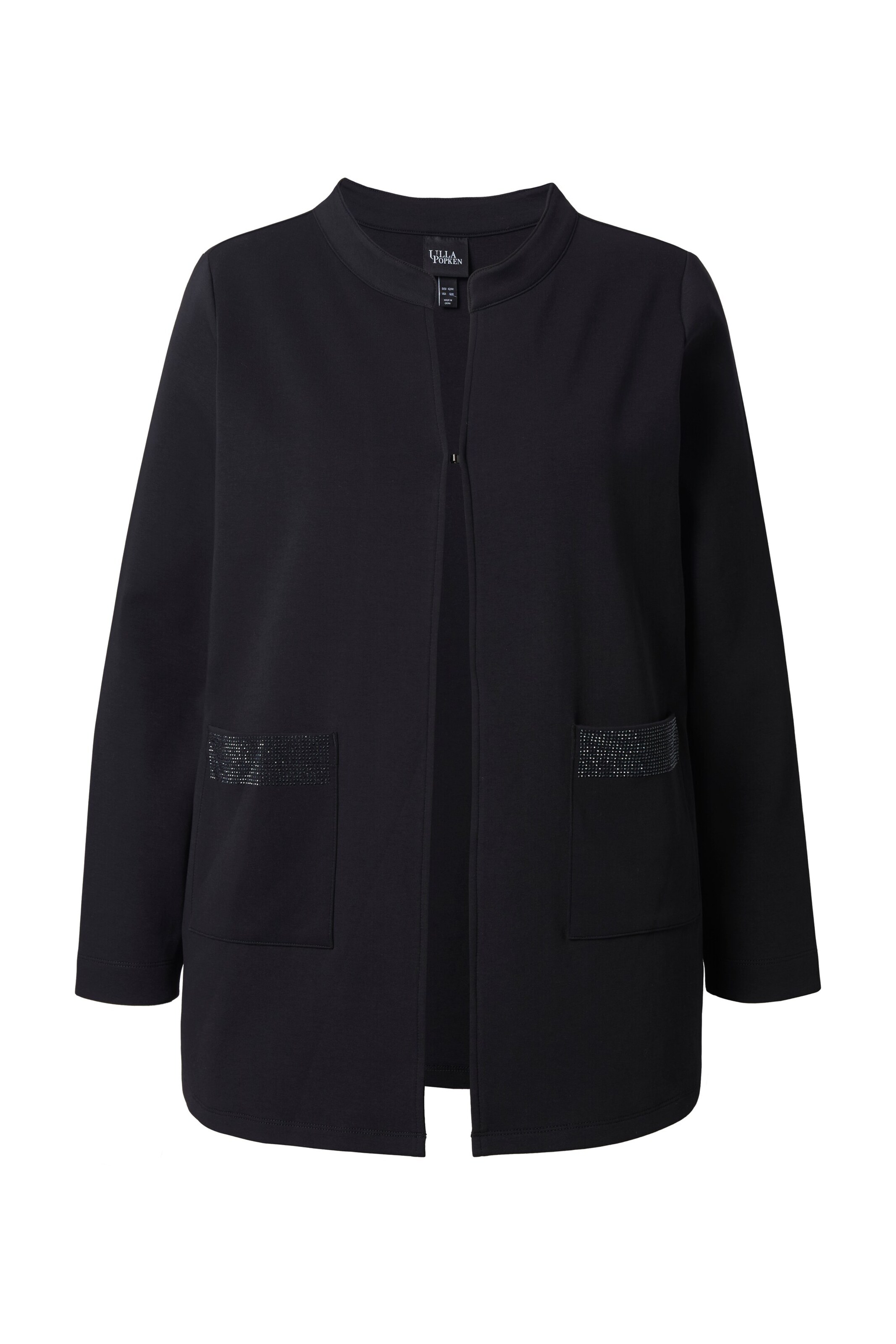 Ulla Popken Sweatjacke in Schwarz: Vorderseite