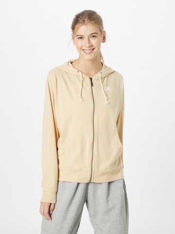 Veste de survêtement Nike Sportswear en beige : devant