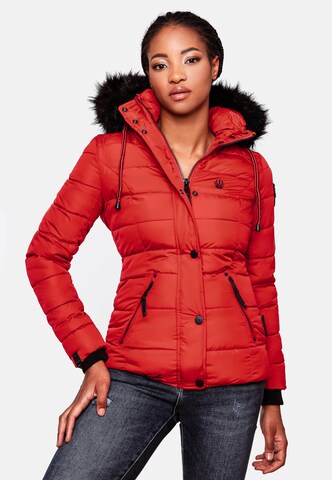 NAVAHOOZimska jakna 'Zuckerbiene' - crvena boja: prednji dio