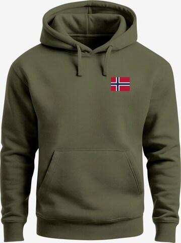 Neverless Sweatshirt 'Norwegen' in Grün: Vorderseite