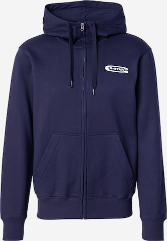 G-STAR Sweat jacket 'Old Skool' in Blue: front
