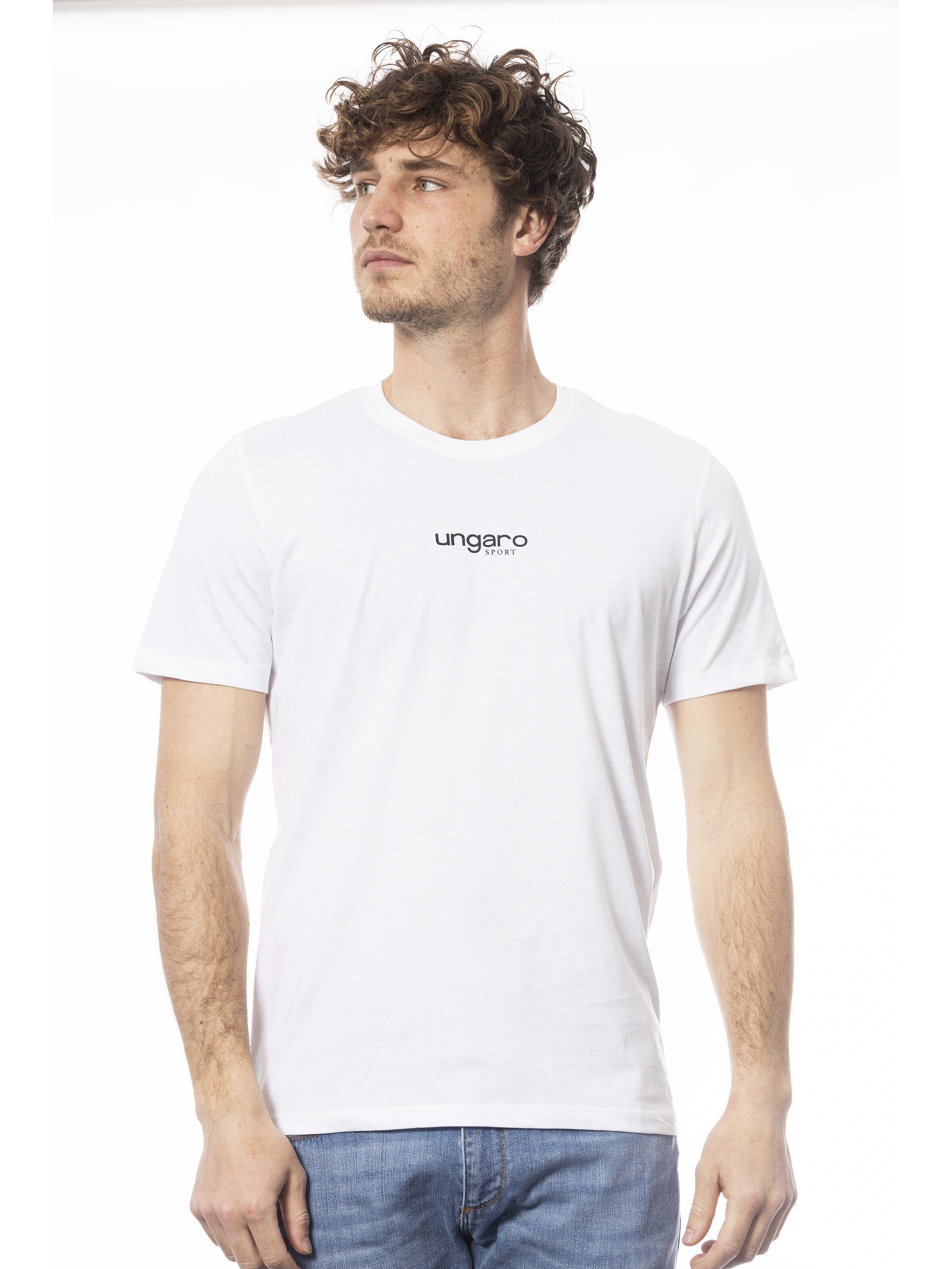 Top 'T-Shirt Uomo Ungaro 100% Cotone - Crew Neck Logo' di Ungaro in bianco: frontale