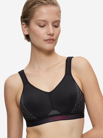 Triumph Triaction Bra 'Cardio Flow' in Black: front