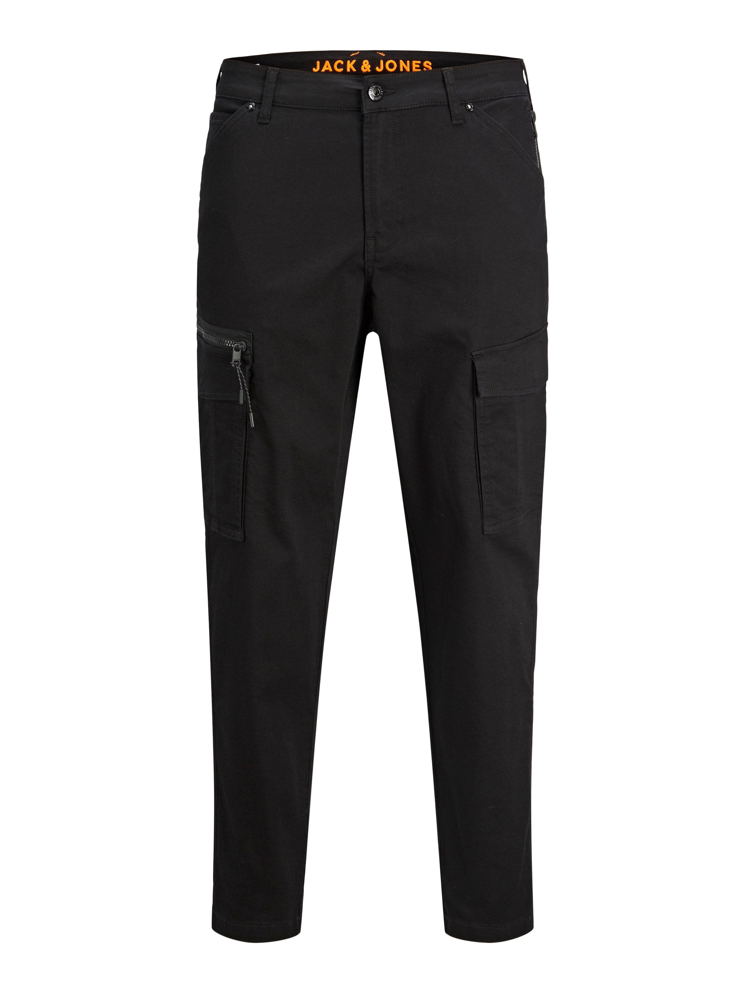 Tapered Pantaloni cargo 'JJIAce JJDex' di JACK & JONES in nero: frontale