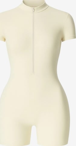 FemmeTone Athletic Bodysuit in Beige: front