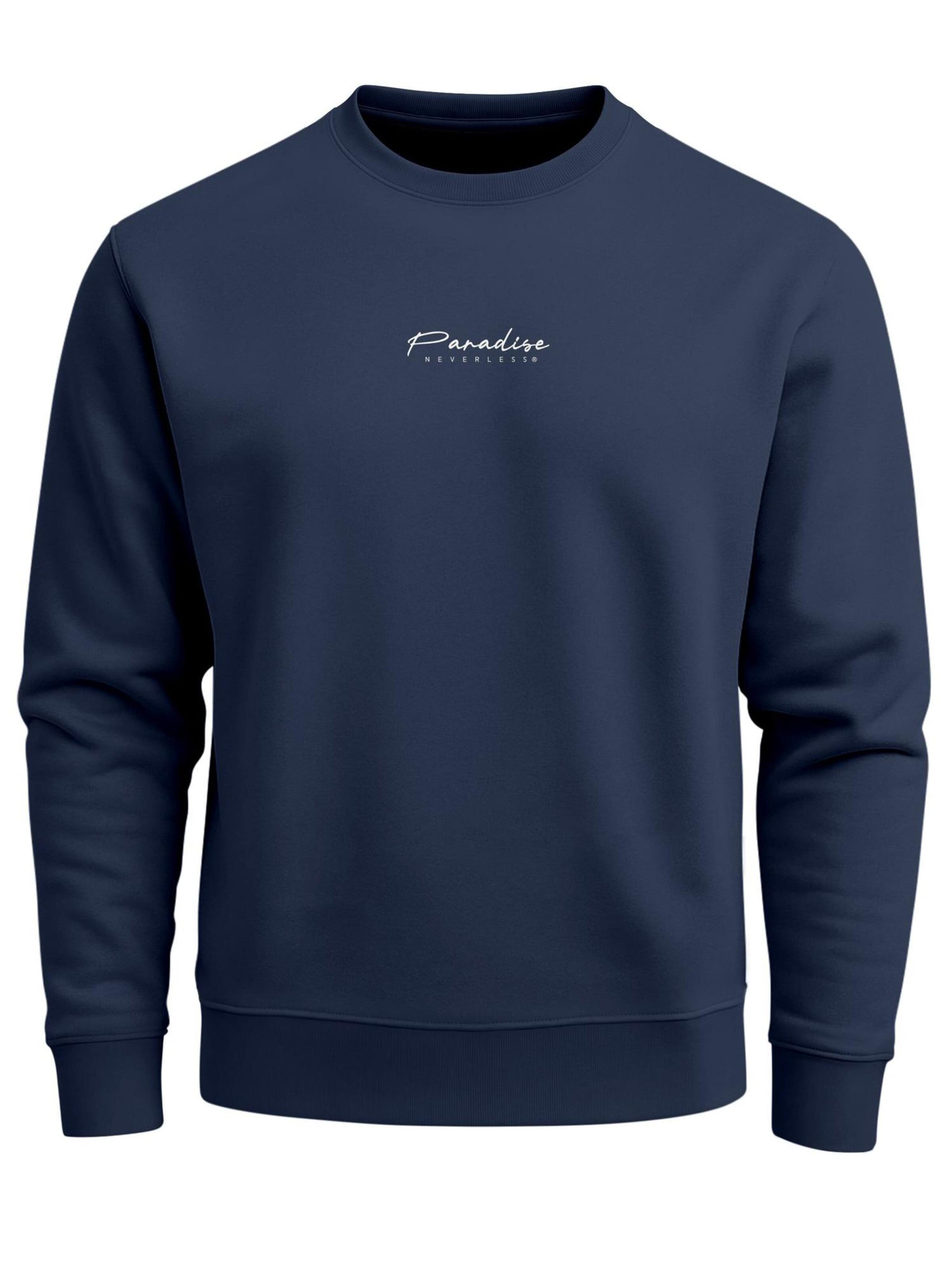 Neverless Sweatshirt 'Palmen' in Blue: front