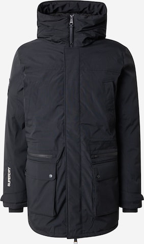 Parka d’hiver Superdry en noir : devant