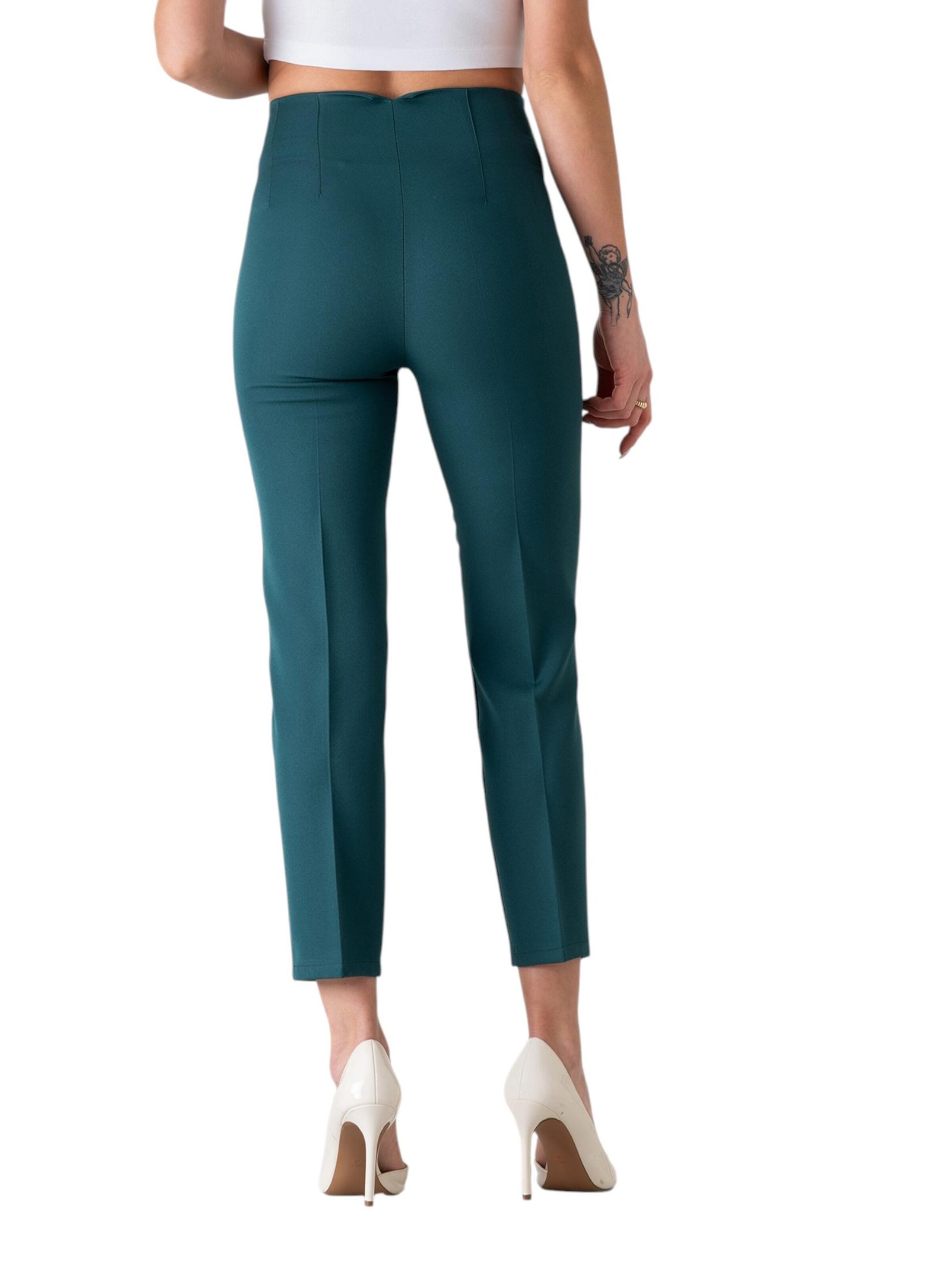 fashionshowcase Slimfit Bandplooibroek 'Alessia' in Groen