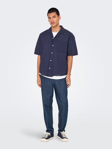 Only & Sons Regular Pleat-front jeans 'ONSLeo' in Blue