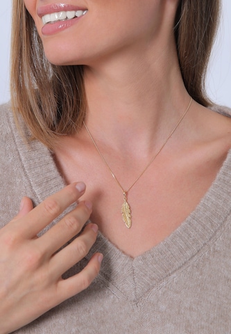 ELLI Necklace 'Feder' in Gold: front