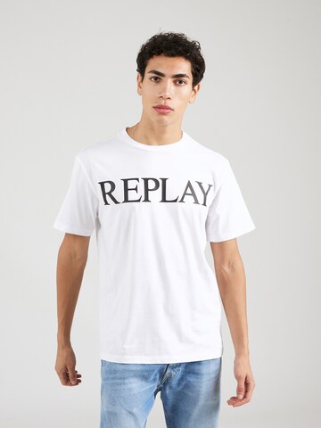 REPLAY T-shirt i vit: framsida