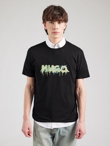 Tricou 'Dacation' de la HUGO pe negru: față