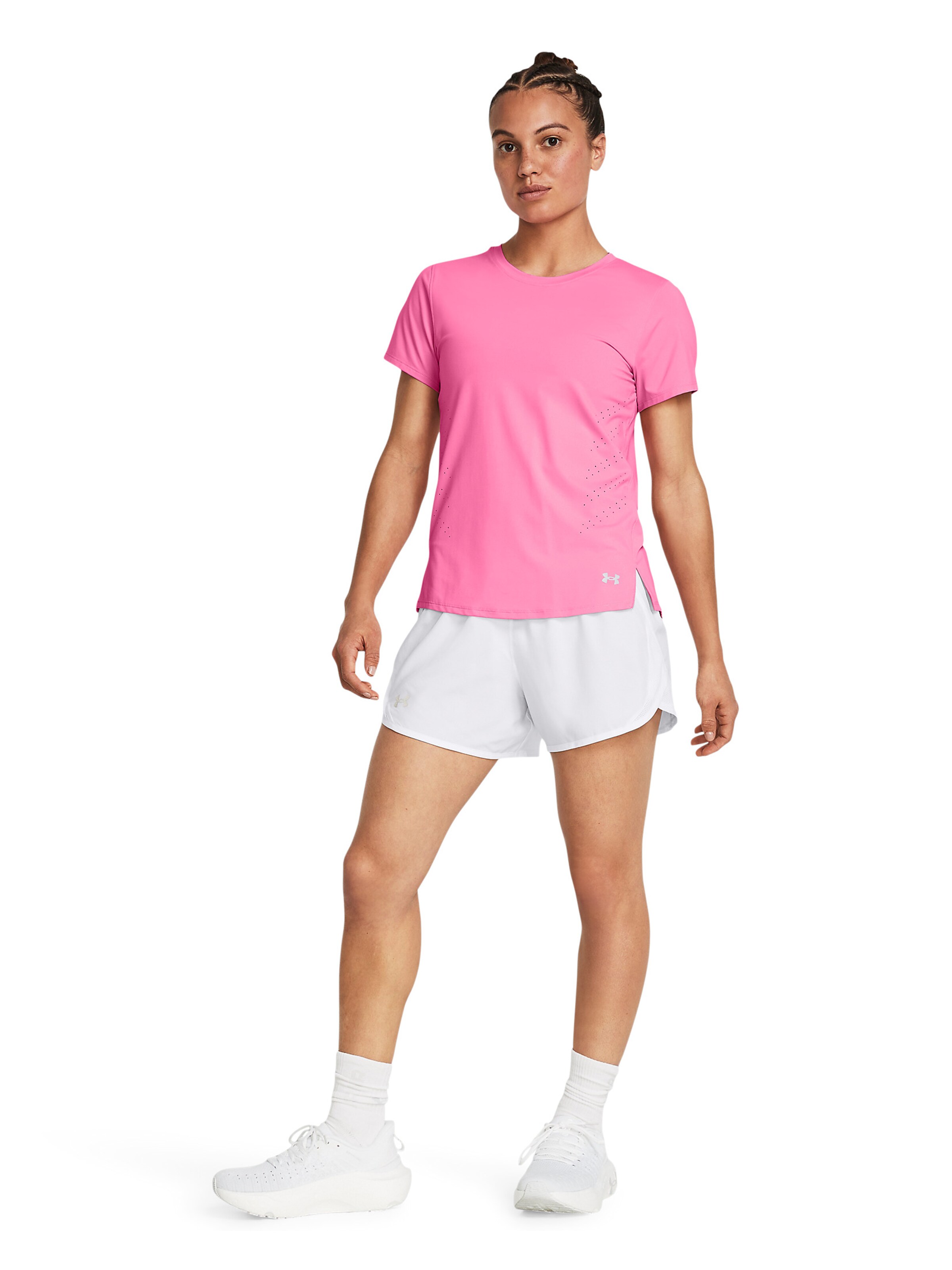 UNDER ARMOUR Regular Workout Pants 'Fly By 3' in White