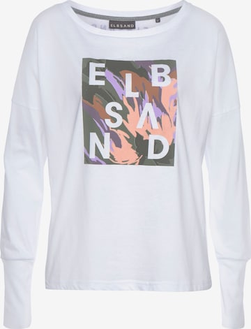 Elbsand Shirt 'LM' in Wit: voorkant