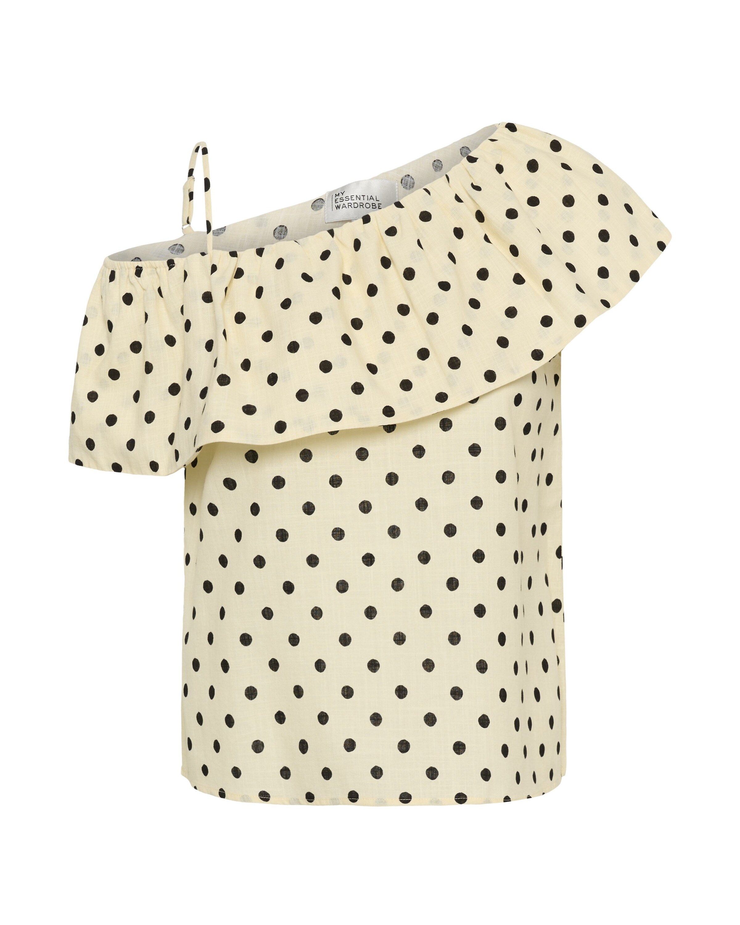 My Essential Wardrobe Blouse 'MWNada Florence' in XS in de kleur Pasteelgeel / Zwart, Productweergave