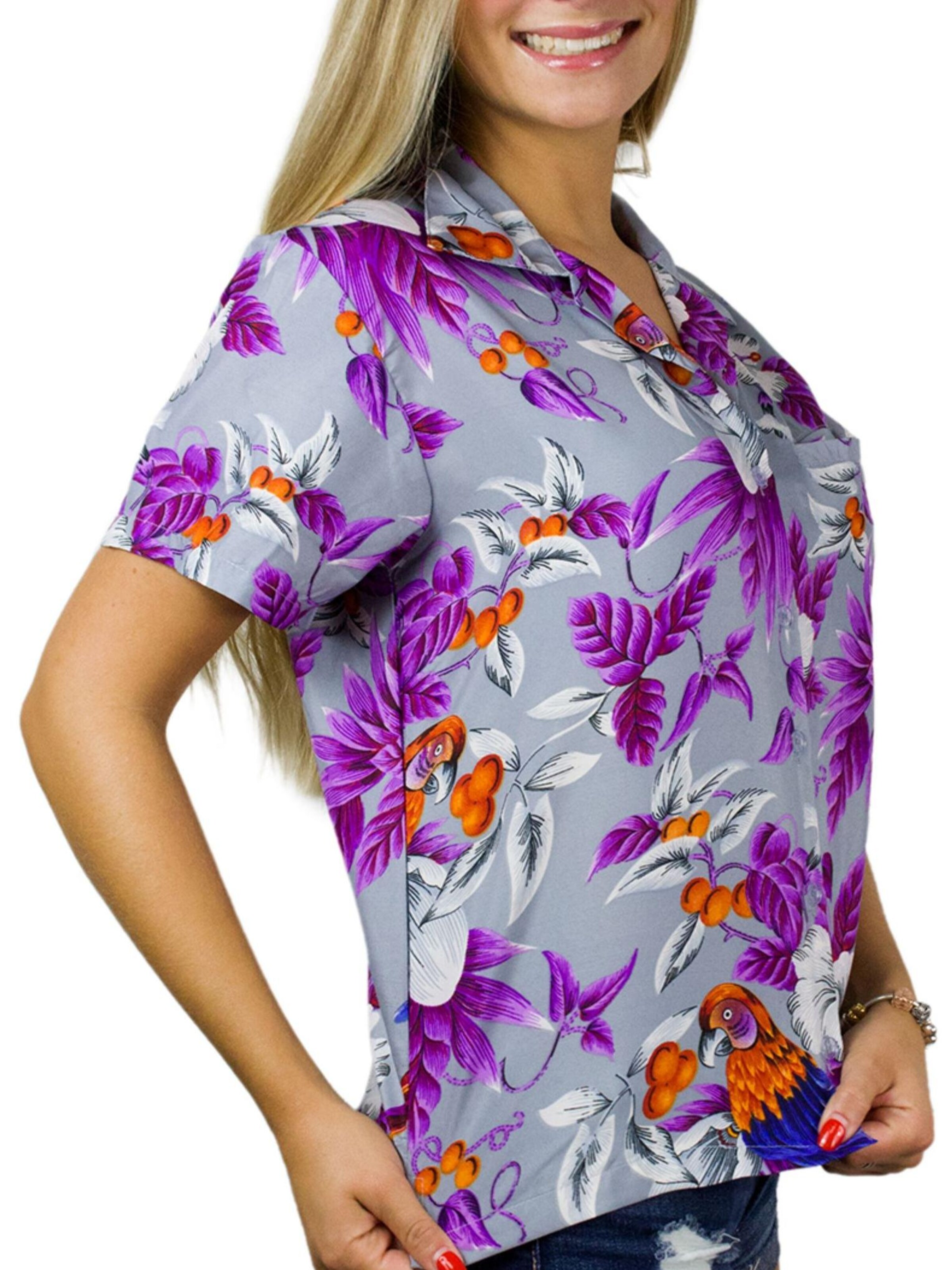 King Kameha Blouse 'Cherryparrot' in Grey