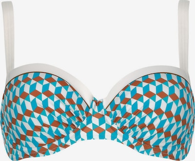 SUNFLAIR Bikinitop in 75/B in türkis / braun / weiß, Produktansicht