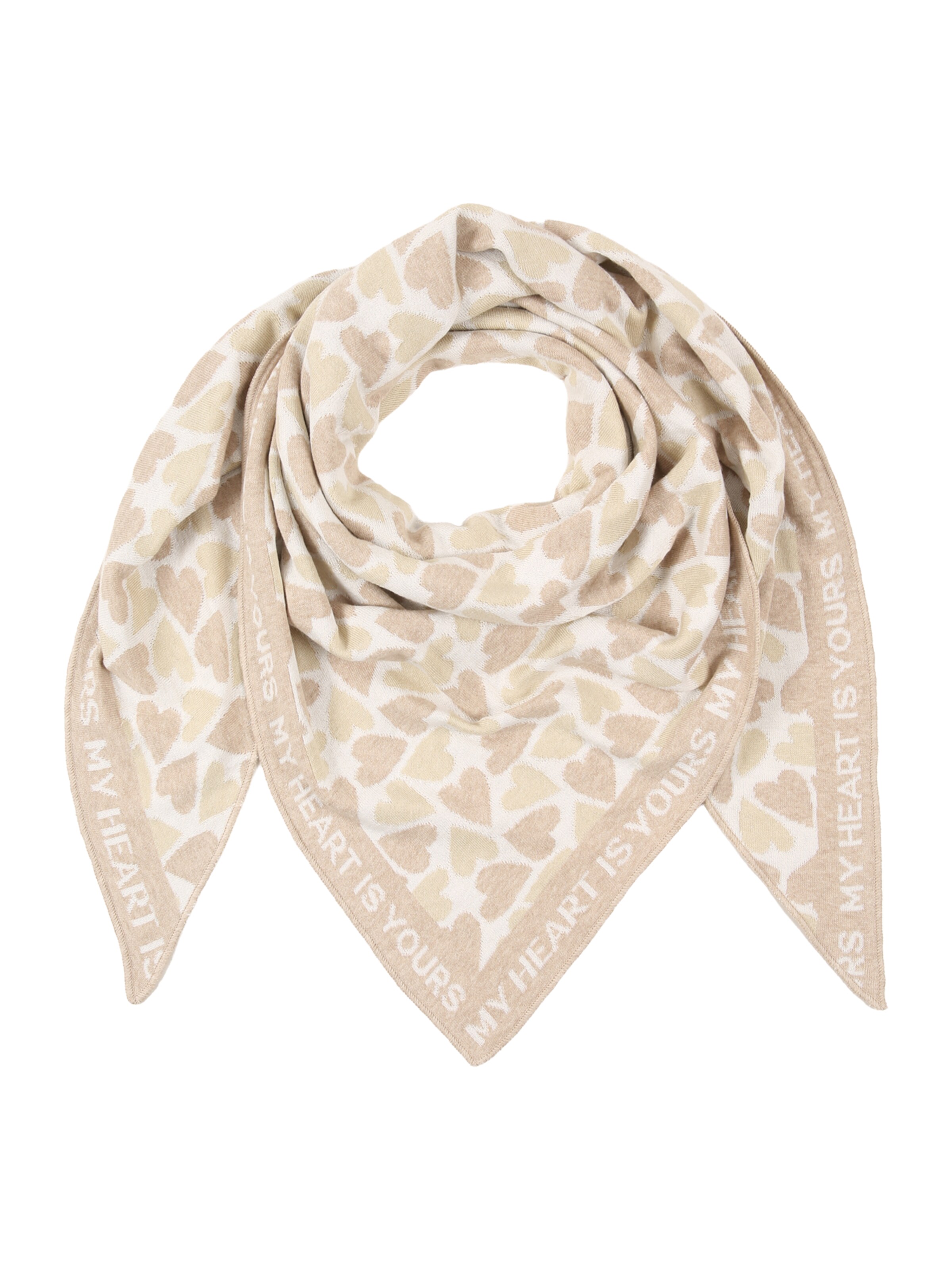 Zwillingsherz Shawl 'Love is Love' in Beige: front