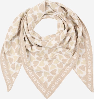 Zwillingsherz Shawl 'Love is Love' in Beige: front