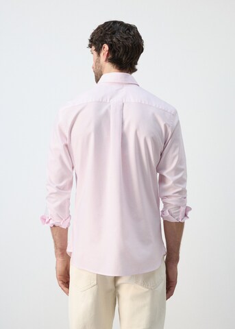 MANGO MAN Regular fit Button Up Shirt 'Oxli' in Pink