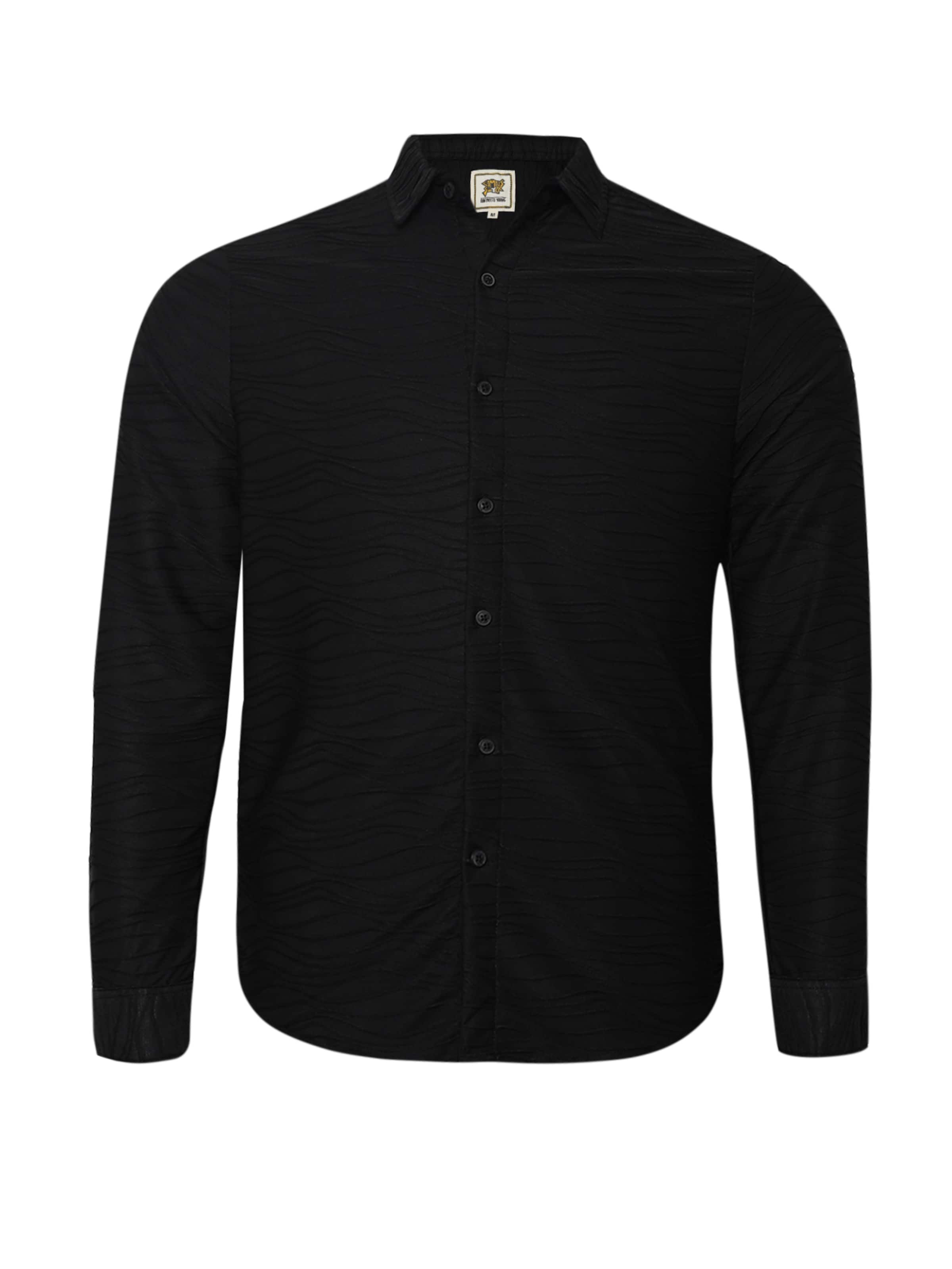 Campus Sutra Klasický střih Košile ' Kade ' – černá: přední strana