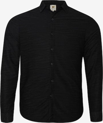 Campus SutraRegular Fit Košulja ' Kade ' - crna boja: prednji dio