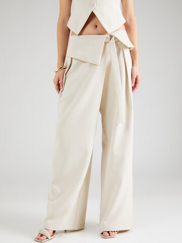 Wide Leg Pantalon à pince millane en beige : devant