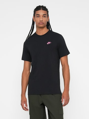 Nike Sportswear Regularny krój Koszulka 'CLUB' w kolorze czarny: przód