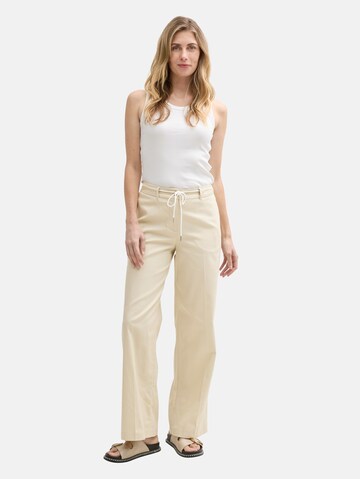TOM TAILOR Wide leg Broek 'Lea' in Beige