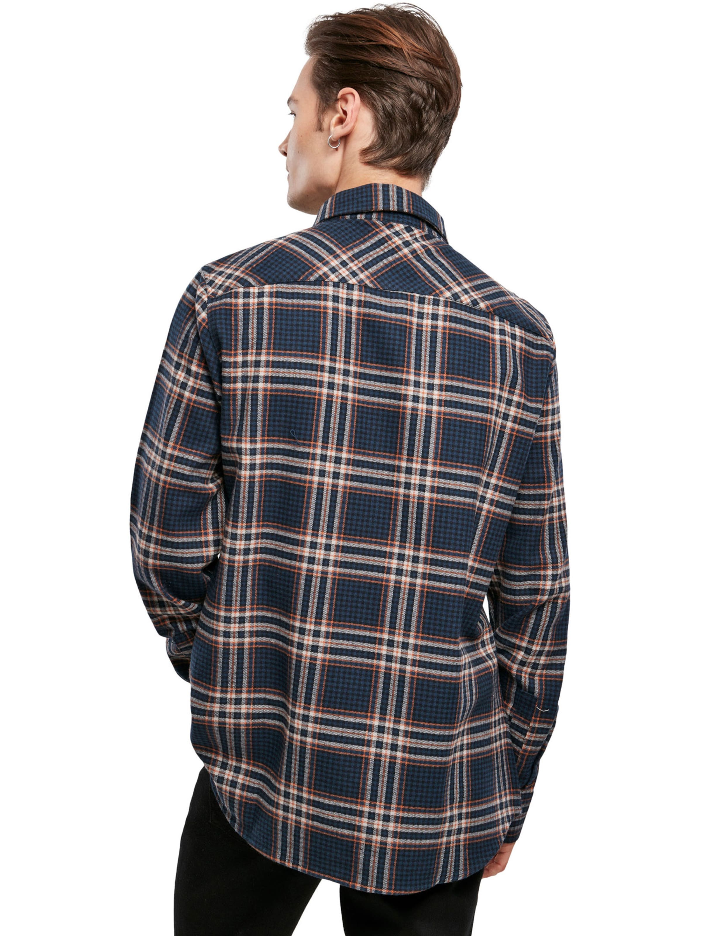 Urban Classics Regular fit Button Up Shirt in Blue