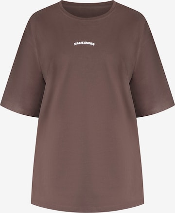 Smilodox Oversized shirt 'Benetta' in Bruin: voorkant