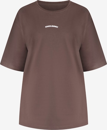 T-shirt oversize 'Benetta' Smilodox en marron : devant